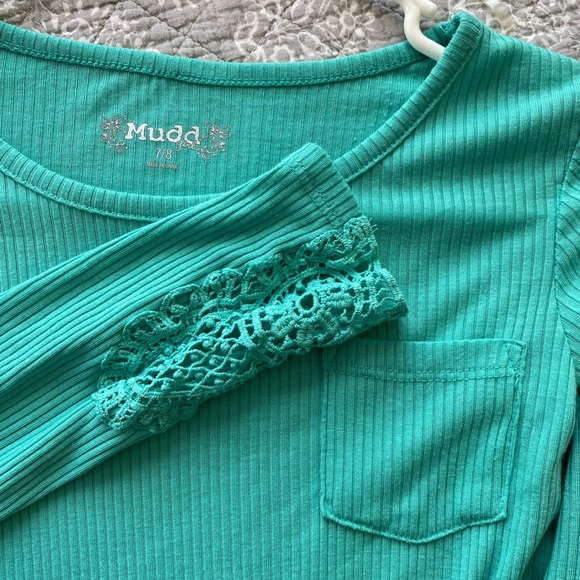 teal long sleeve top - Picture 3 of 3